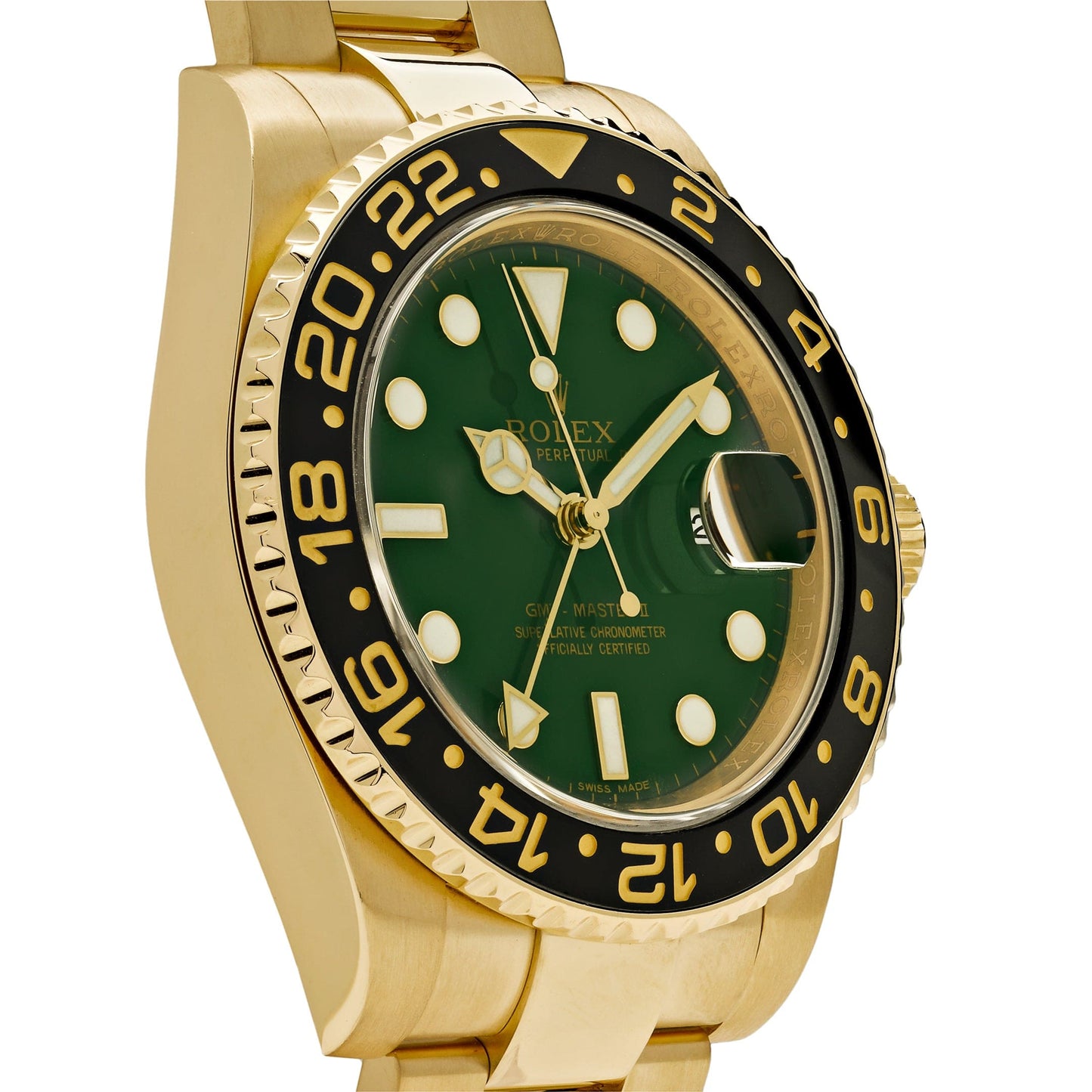 2025 Watch GMT-Master II 116718 Yellow Gold Green Dial Black Bezel