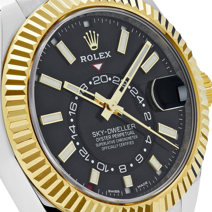 2025 Watch Sky-Dweller 326933 Stainless Steel Yellow Gold Black Dial (2020)