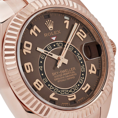 2025 Watch Sky-Dweller 326935 Rose Gold Chocolate Arabic Numeral Dial (2021)