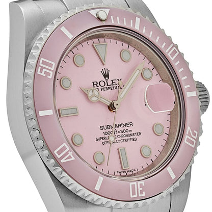 2025 Watch Submariner Date 116610LN Stainless Steel With Aftermarket Custom Made Pink Dial (2016)